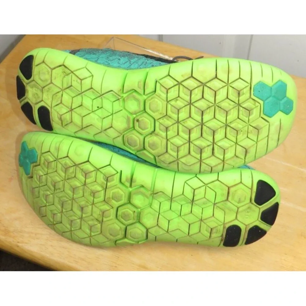 Nike Free Flyknit 3.0 Green/Lime/Gray Athletic Shoes Men's Size 11.5